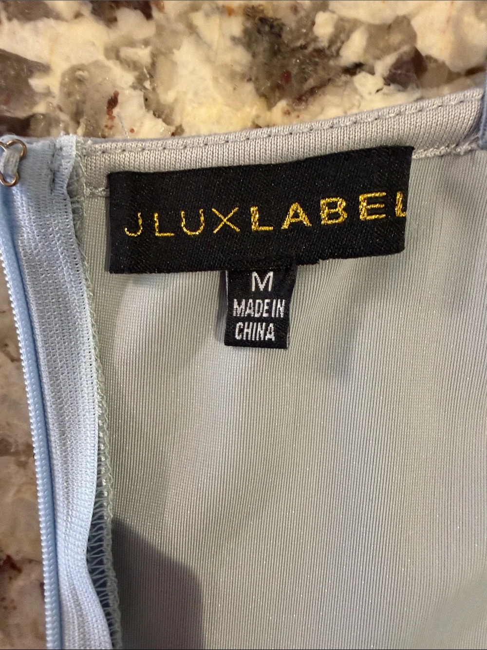 JLUXLABEL Light Blue & White Midi Bodycon Dress